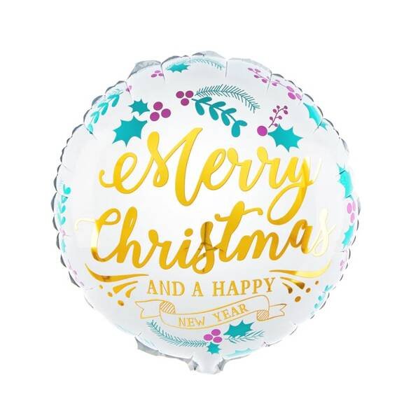 Balon Foliowy Merry Christmas And A Happy New Year Cm Partypal Przyj Cia I Okazje W