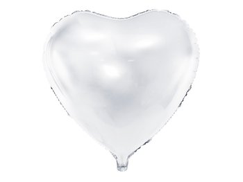 Balon foliowy metaliczny 60cm duże serce białe