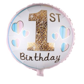 Balon Foliowy Pierwsze Urodziny dla Dziewczynki 45 cm - Inna marka