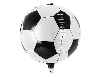 Balon foliowy, piłka, biało-czarny, 40 cm - PartyDeco