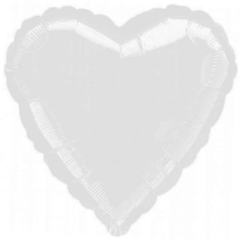 Balon foliowy, Serce, 18", biały - Amscan