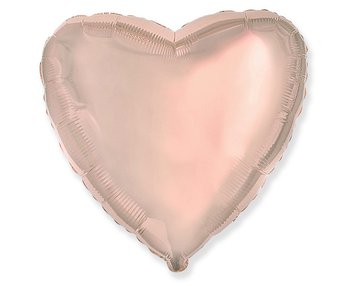 Balon foliowy, serce, 18", różowo-złoty - Flexmetal