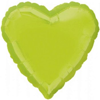 Balon foliowy, serce, 18", zielony - Amscan