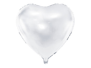 Balon foliowy, Serce, 61 cm, biały - PartyDeco