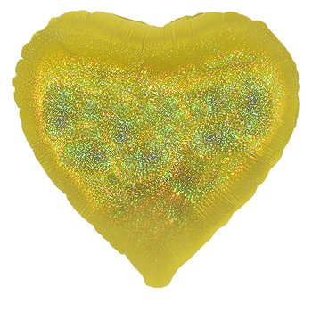 Balon foliowy serce holograficzny złote 46cm