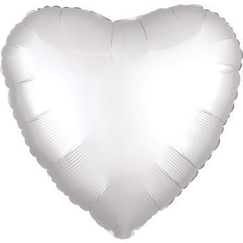 Balon foliowy, serce, jasny srebrny, 43 cm, 1 sztuka - Amscan