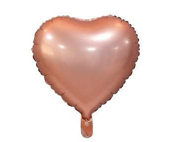 Balon foliowy, Serce, matowe, różowo-złote, 18" - GoDan