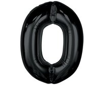 Balon foliowy Smart, cyfra 0, czarna, 92 cm