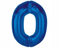 Balon foliowy Smart, cyfra 0, niebieska, 92 cm AA Smart