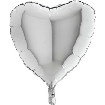 Balon Foliowy – Srebrne Serce 46 cm Grabo  Srebrny