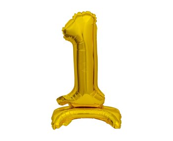 Balon foliowy stojący, B&C cyfra 1, złoty, 38 cm - GoDan