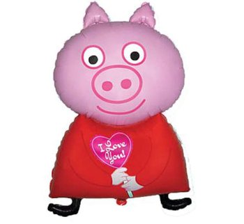 Balon foliowy, Świnka Peppa, 14", czerwony - Flexmetal