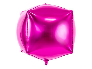 Balon foliowy, Sześcian, 35x35x35cm, ciemny różowy - PartyDeco