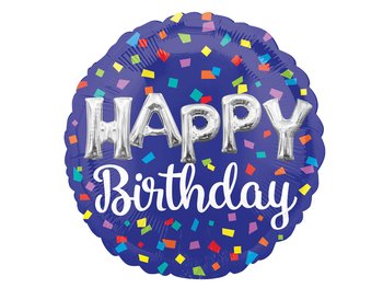 Balon foliowy urodzinowy Happy Birthday - 71 cm - 1 szt. - Amscan