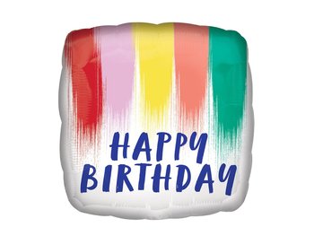 Balon foliowy urodzinowy Happy Birthday Farby - 45 cm - 1 szt. - Amscan