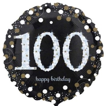 Balon foliowy, Urodziny 100, Sparkling Celebrations Gold, 18" - Amscan