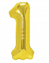 BALON FOLIOWY URODZINY DEKORACJA CYFRA 1 ZŁOTY ZŁOTA 100 CM