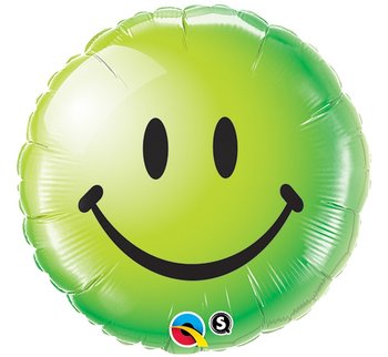 Balon foliowy, Uśmiech, zielony, 18"