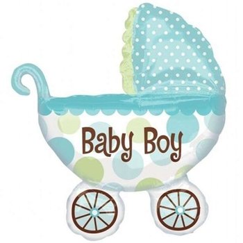 Balon foliowy, Wózek Baby Boy, 31" - Amscan