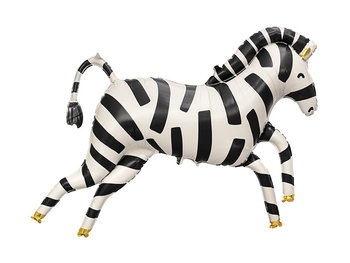 Balon foliowy Zebra, 115x85 cm, mix - PartyDeco