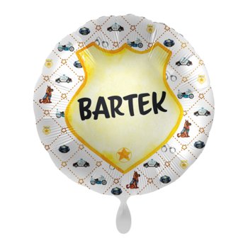 Balon imienny foliowy Bartek okrągły pakowany 43 cm