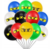 Balon Klasyczny z Nadrukiem na URODZINY - NINJAGO - 12 szt Greenzone