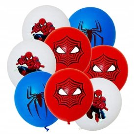 Balon Klasyczny z Nadrukiem na URODZINY - SPIDERMAN - 9 szt - Greenzone