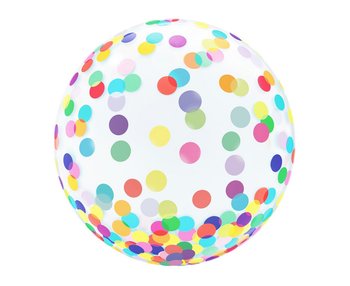 Balon kryształowy, kolorowe grochy, 18" - GoDan