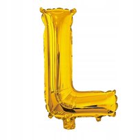 Balon Litera L złoty foliowy 40cm Imię Napis Literka Wesele Urodziny Event