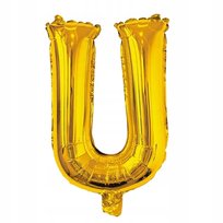 Balon Litera U złoty foliowy 40cm Imię Napis Literka Wesele Urodziny Event