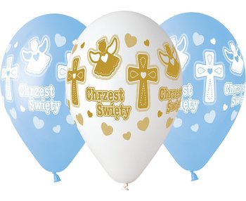 Balon Premium, Chrzest chłopca, 13", 5 sztuk - Gemar