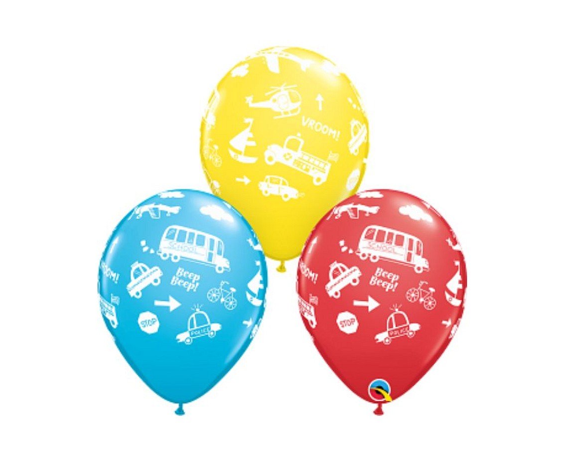 Balon Ql Z Nadr Transportation Pastel Mix Szt Qualatex