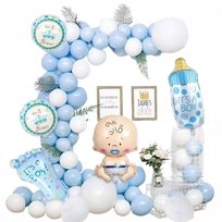 Balony Baby Shower Chłopca Girlanda Balonowa Niebieska Łuk Dekoracje Boy