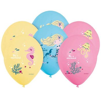 Balony, Be a Mermaid - Syrenka, pastel mix, 11", 6 sztuk - Amscan