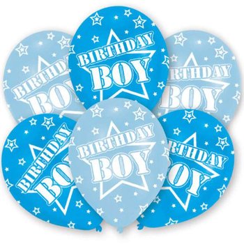 Balony, Birthday Boy, 11", błękitne, 6 sztuk - Amscan