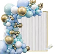 Balony Błękitne Złote Łuk Girlanda 122 Szt