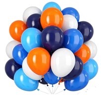 Balony Bluey kolorowe błękitno pomarańczowe Gotowy Zestaw balonów na Urodziny Bingo