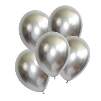 Balony chromowane 30cm, 6szt, srebrne - NiebieskiStolik