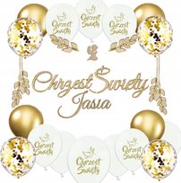 BALONY CHRZEST BOHO na CHRZCINY EKO + IMIĘ