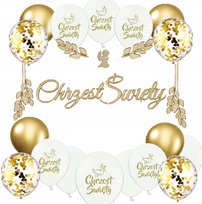 BALONY CHRZEST dekoracje BOHO na CHRZCINY EKO