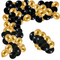 Balony czarne złote metalik chrom urodziny wesele przyjęcie mocne 100szt.