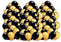 Balony Czarne Złote Zestaw 100 Sztuk Ślub Urodziny Rocznica Royalito_Pl