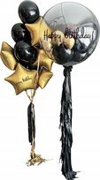 BALONY DEKORACJA BIRTHDAY URODZINY ZŁOTY CZARNY