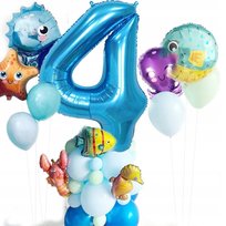 Balony dla 4 latka dekoracja na urodziny cyfra 4