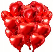 Balony Foliowe Serca Czerwone Na Walentynki Duże Wesele Balon Serce 10szt