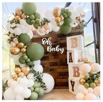 BALONY GIRLANDA BALONOWA DEKORACJA ZESTAW BALON OLIWKOWA ZŁOTA 108 szt