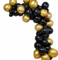 BALONY GIRLANDA DEKORACJA BALONY CZARNY ZŁOTY 100x