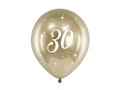 Balony Glossy, nadruk 30, złote, 30 cm, 6 sztuk - PartyDeco