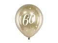 Balony Glossy, nadruk 60, złote, 30 cm, 6 sztuk&nbsp;-&nbsp;PartyDeco