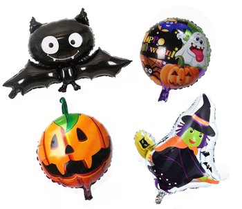 Balony Halloween Czarownica Dynia Nietoperz Duch 4 Szt - Hopki